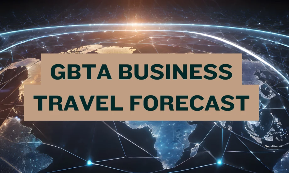 Globe image with Text: GBTA Business Travel Forecast