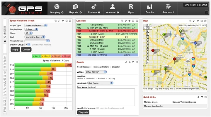 GPS Insight Dashboard Interface