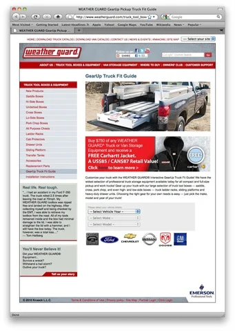 WEATHER GUARD GearUp Truck Fit Guide Available for 2011 Models