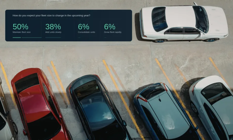 overhead photo of cars in parking lot with data graphic overlay