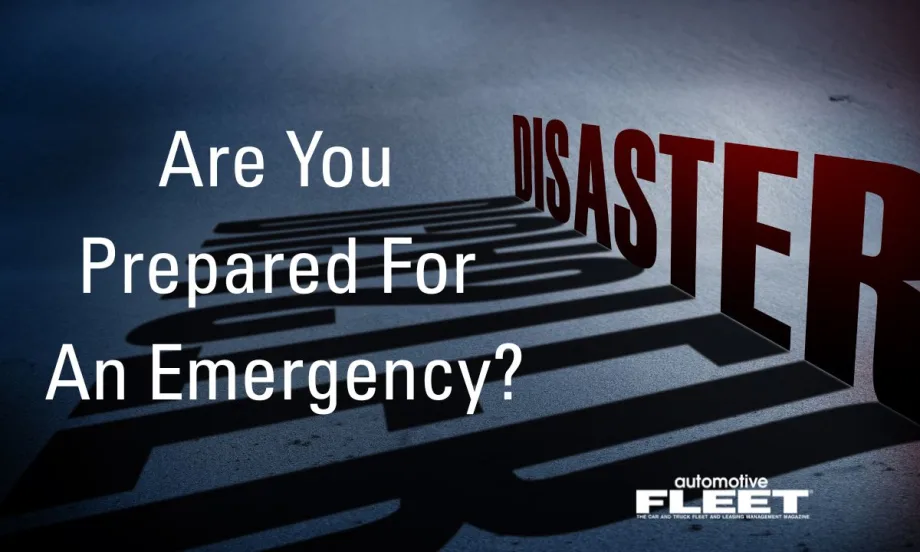 An image of the word DISASTER in the back with "Are you prepared for an emergency" title overlayed on top.
