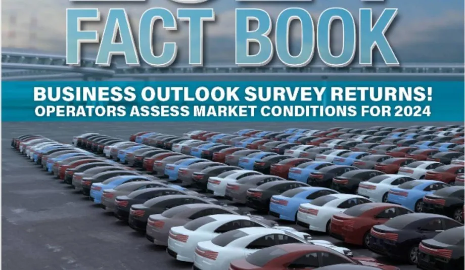 Fact Book headline over a photo of rows of rental fleet vehicles.