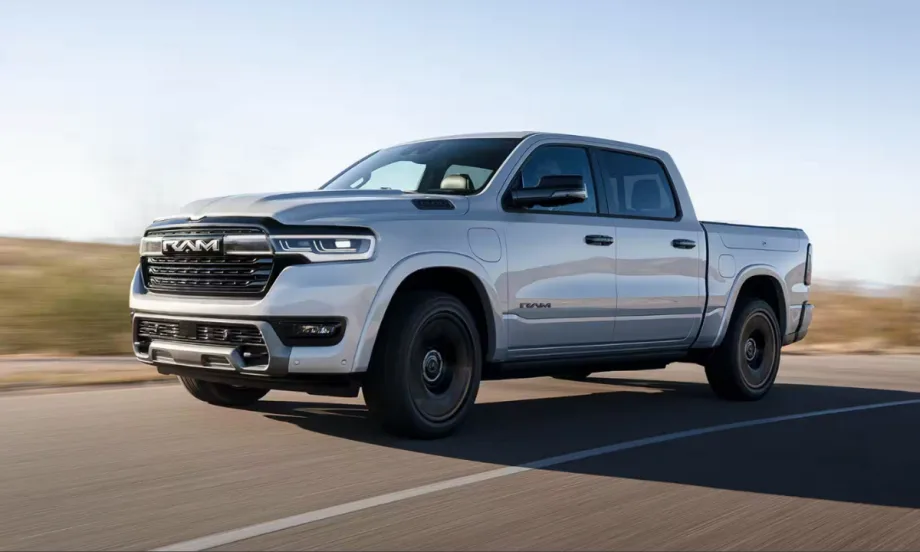 A light gray 2026 Ram 1500 Ramcharger.