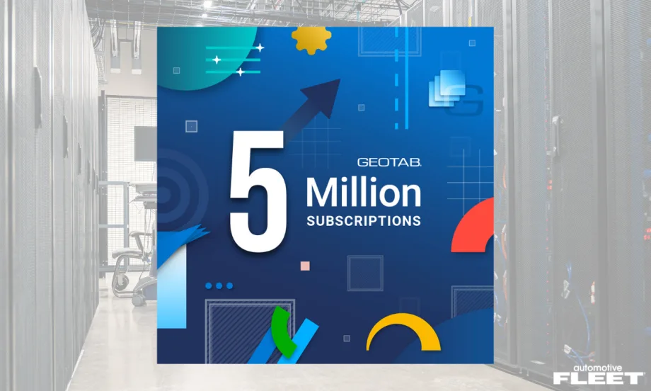 A Geotab graphic highlighting 5 million vehicle subscriptions.