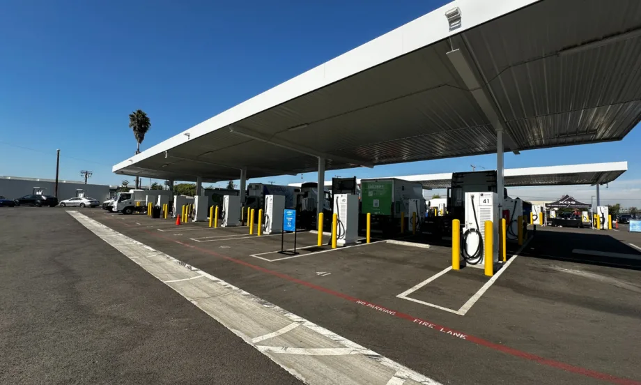 Truck charging depot