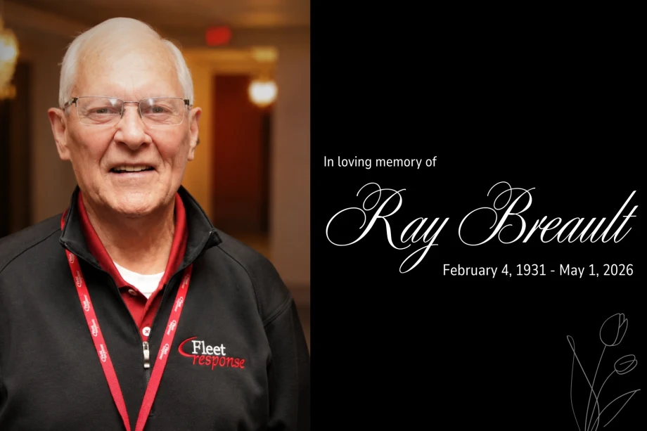 An obit image of fleet hall of famer Ray Breault next to a black square with the text of his birth and death dates.