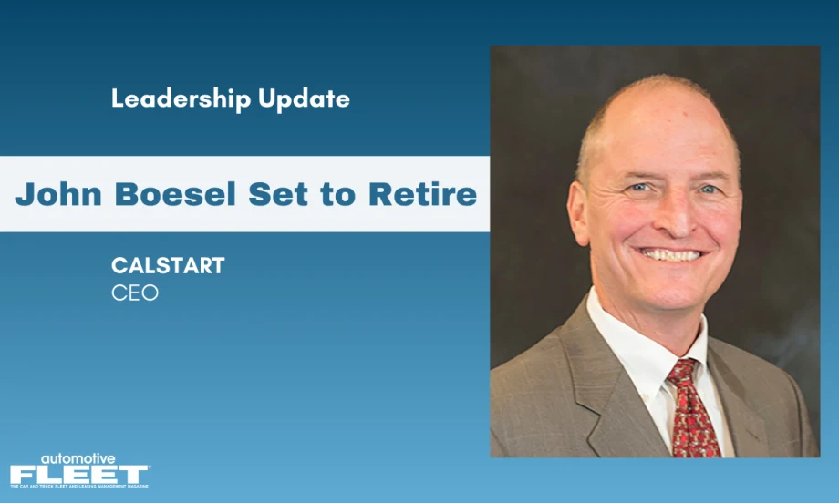 A blue graphic highlighting John Boesel's retirement with his headshot.