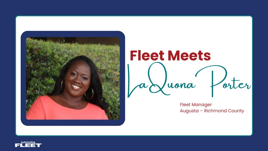A headshot of LaQuona Porter highlighting the Fleet Meets series with her title.