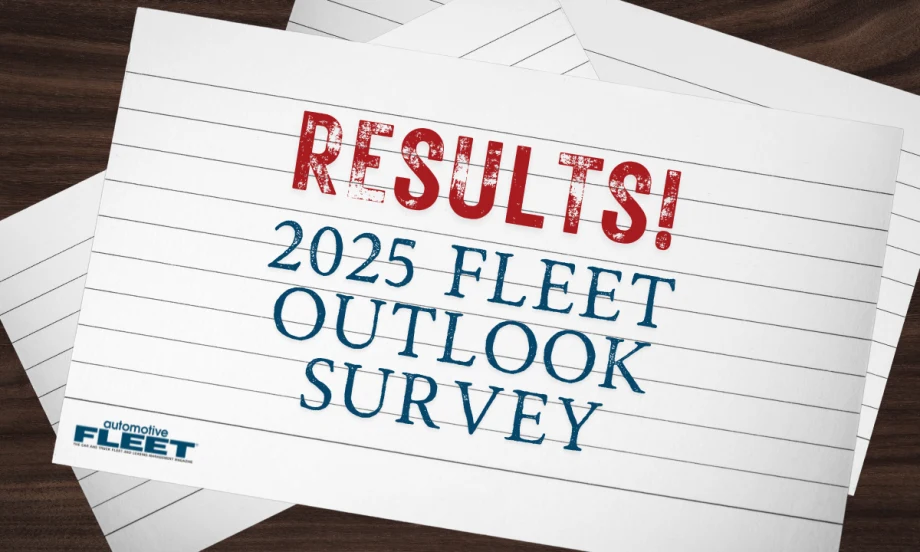 A pile of index cards with text reading "RESULTS! 2025 FLEET OUTLOOKS SURVEY".