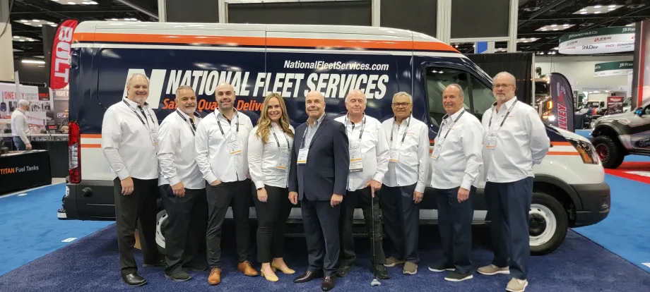 The NFS leadership team at Work Truck Week showcasing the company’s fleet upfitting expertise.