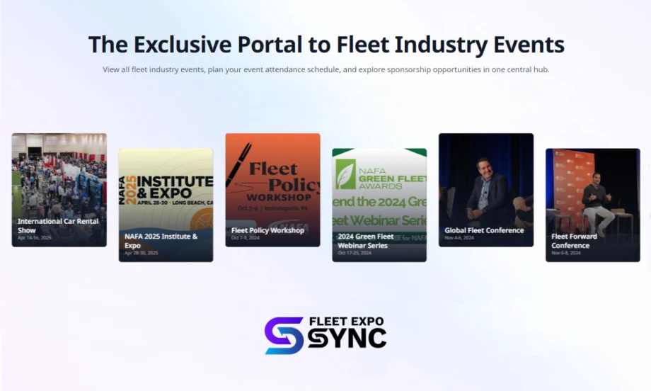 A graphic detailing Bobit's Fleet Expo Sync, a platform to access fleet industry events in one hub.