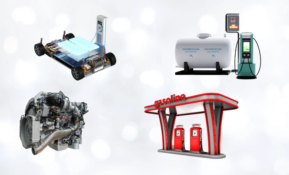 Truck powertrains and fuel types shown.