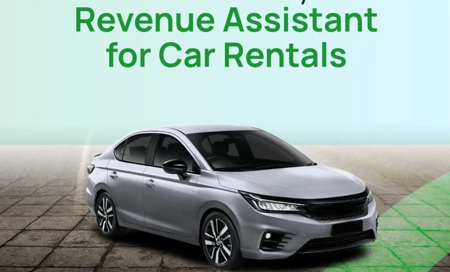 A rental car on top of a grid to illustrate artificial intelligence in the car rental industry.