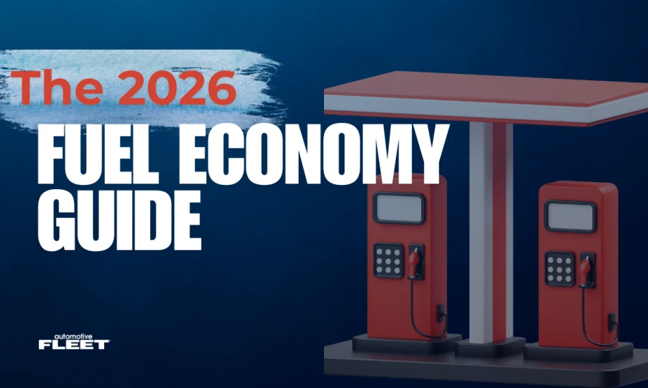 A blue background has two fuel pumps overlaying it with text on the left side.