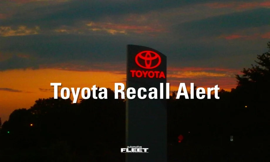 Toyota logo with "Toyota Recall Alert" overlayed