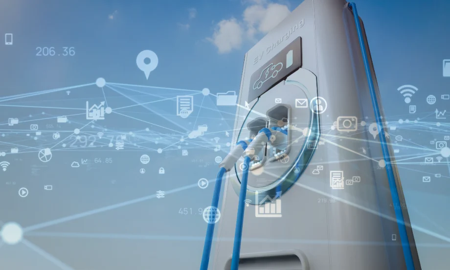 An EV charger with software