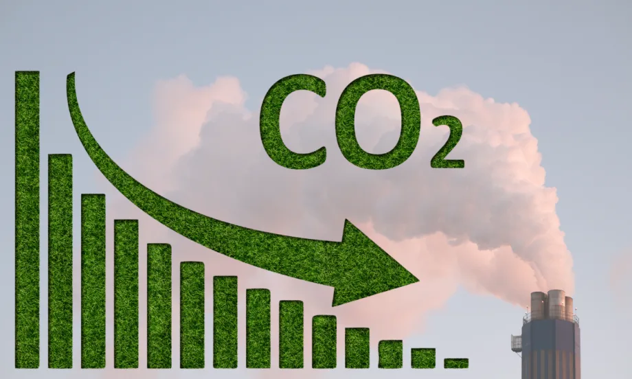 graph of carbon emissions, smokestack.
