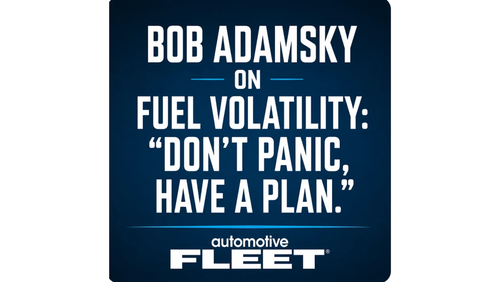 An Automotive Fleet podcast thumbnail on fuel volatility.