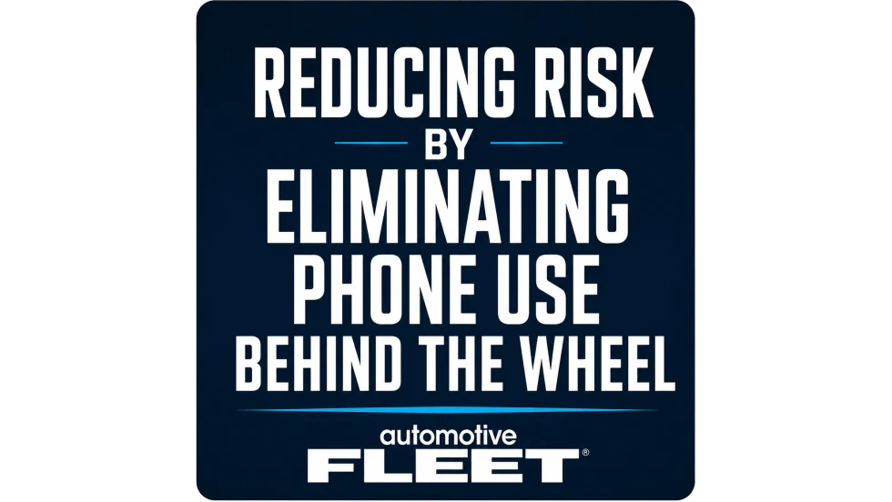 A blue and white Automotive Fleet podcast logo