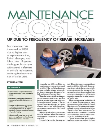 2009 Maintenance Statistics